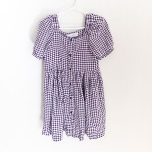 Purple Checkered Kids Dress